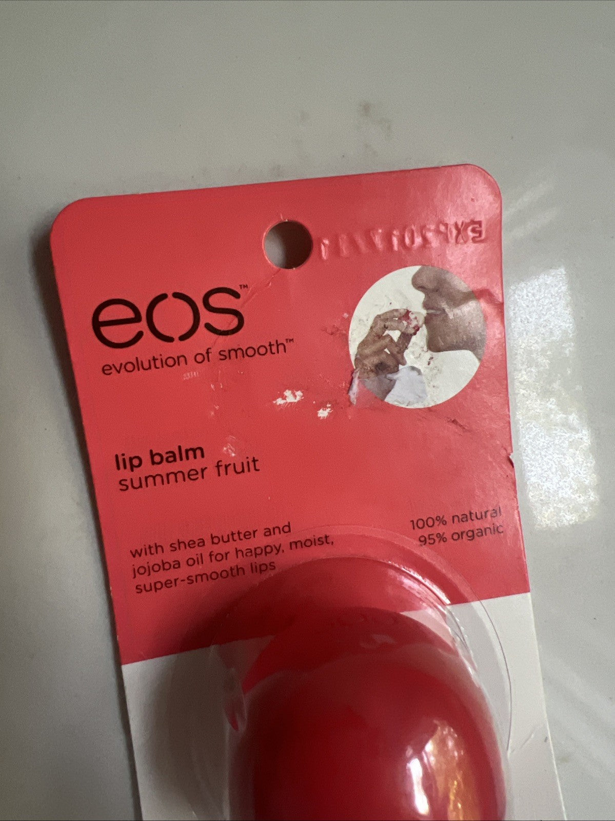 Organic Lip Balm with Summer Fruit Flavor - 0.25 Oz (7g), Sealed