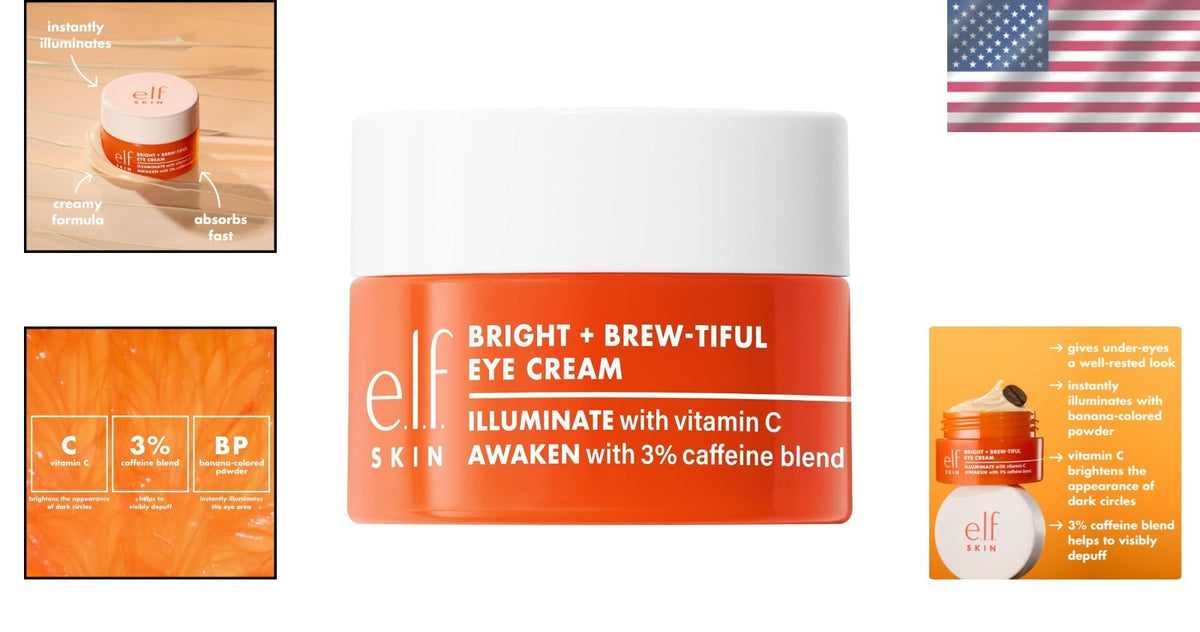 Brightening Eye Cream with Vitamin C & Depuffing Ingredients - Hydrating & Cruelty-Free