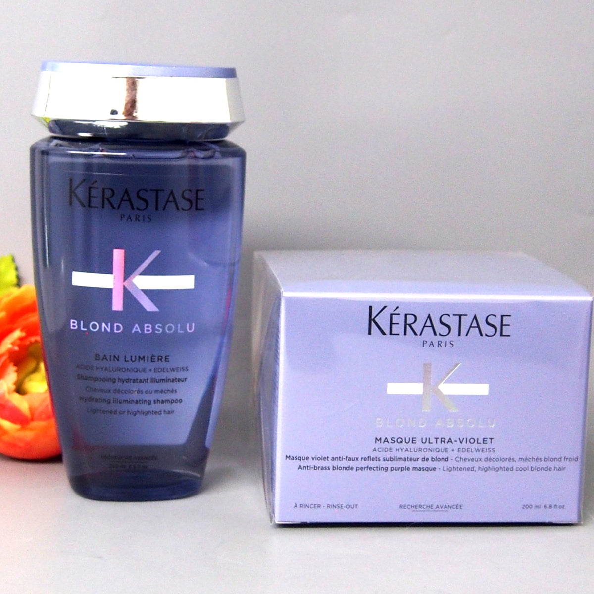 Kerastase Blond Absolu Purple Hair Mask & Shampoo Set for Blonde & Bleached Hair