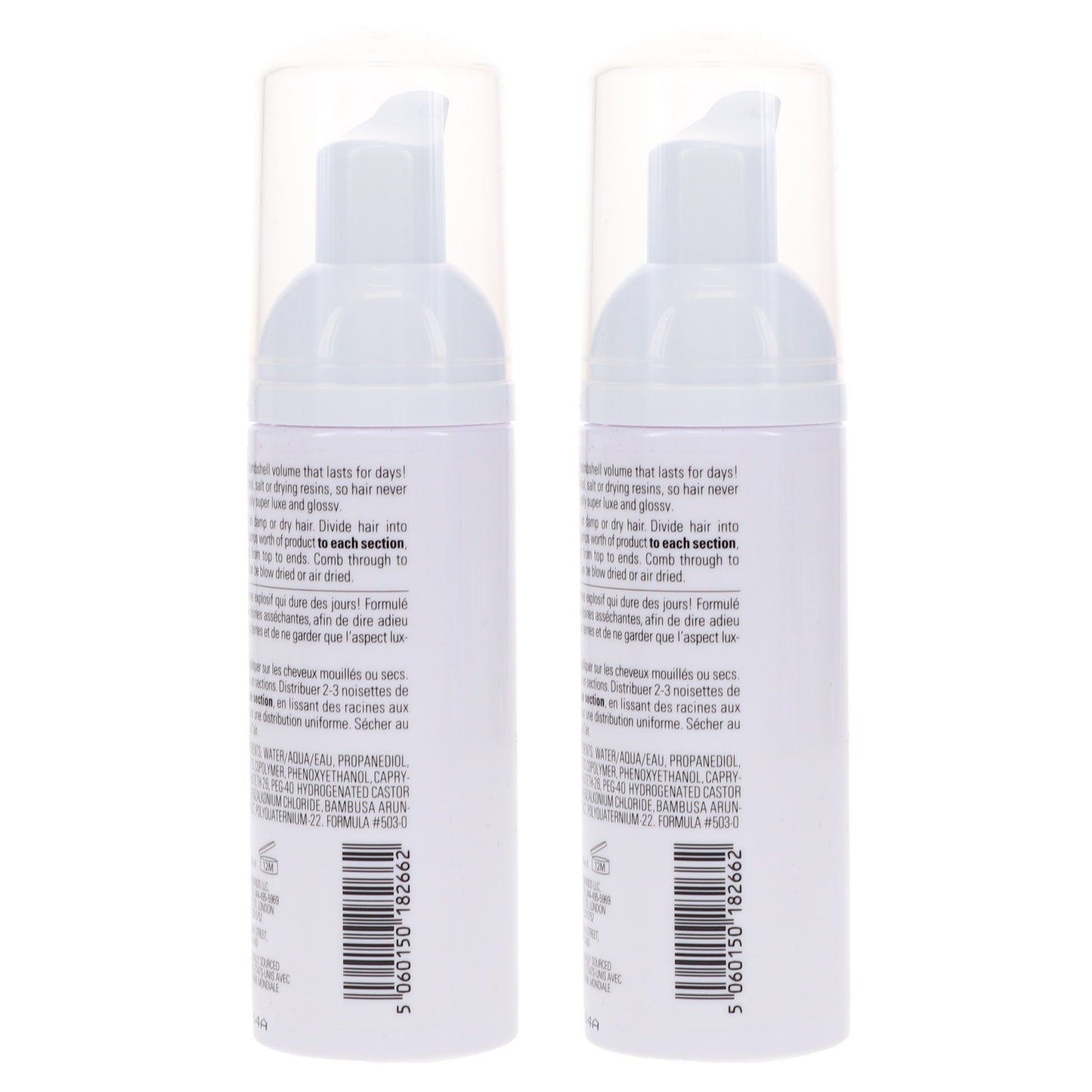 Large Volumizing Hair Foam - 1.67 oz Pack of 2 for Thick Glossy Locks