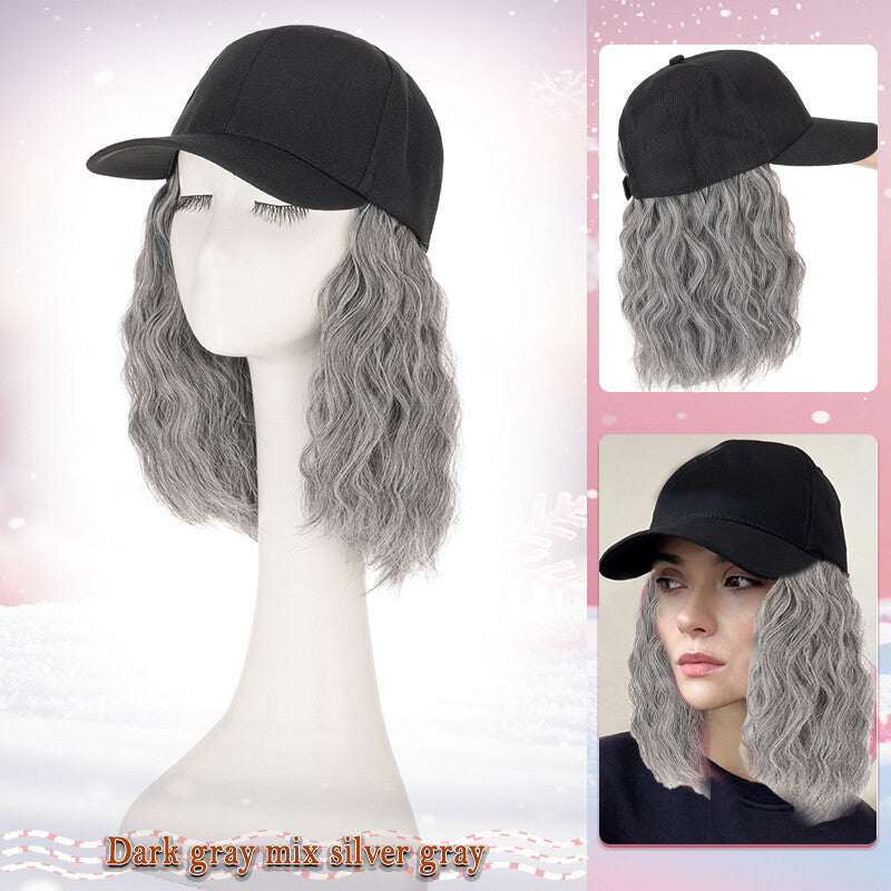 Adjustable Baseball Cap Wig with Hair Piece - Short Long Synthetic Hair