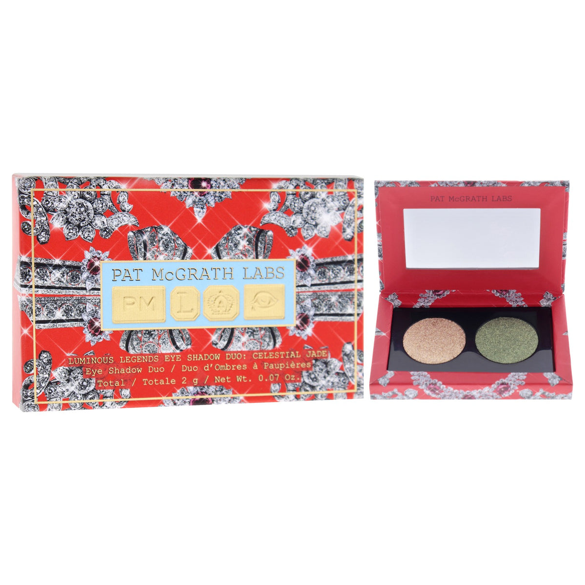 Eyeshadow Duo - Celestial Jade, Highly Pigmented & Blendable, 0.07 oz