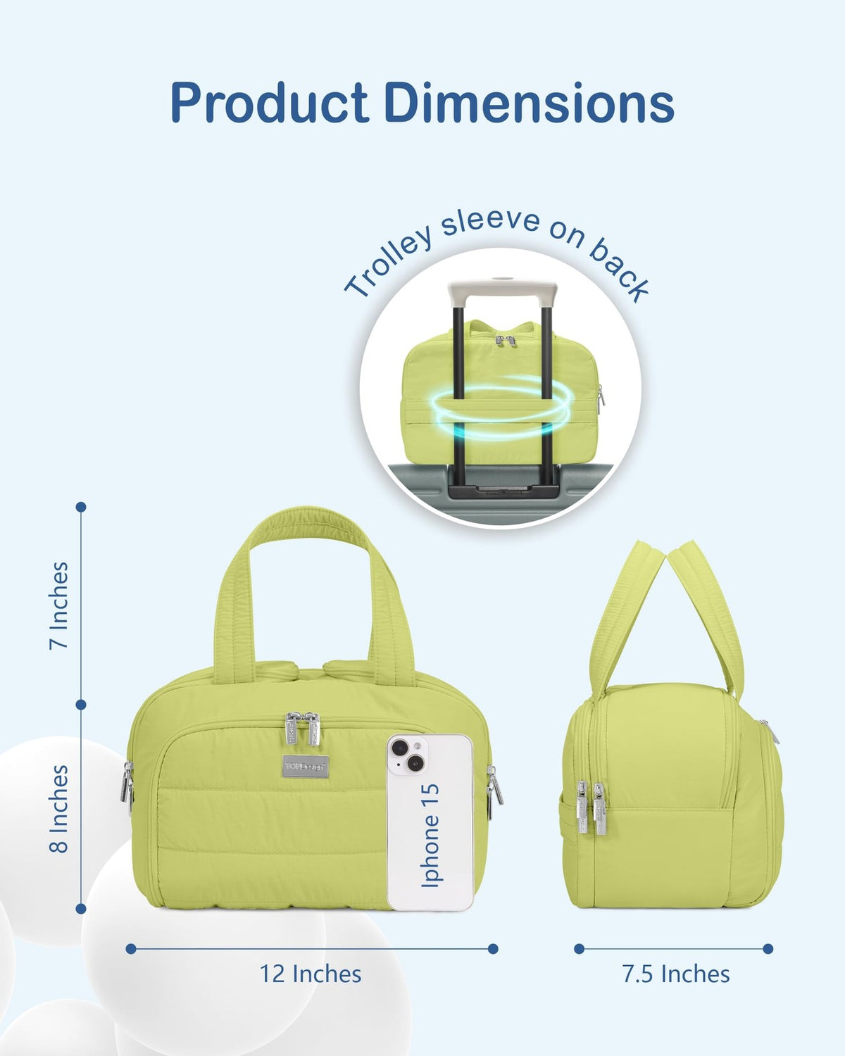 Large Travel Toiletry Bag for Women Puffer Cosmetic Organizer with Handle