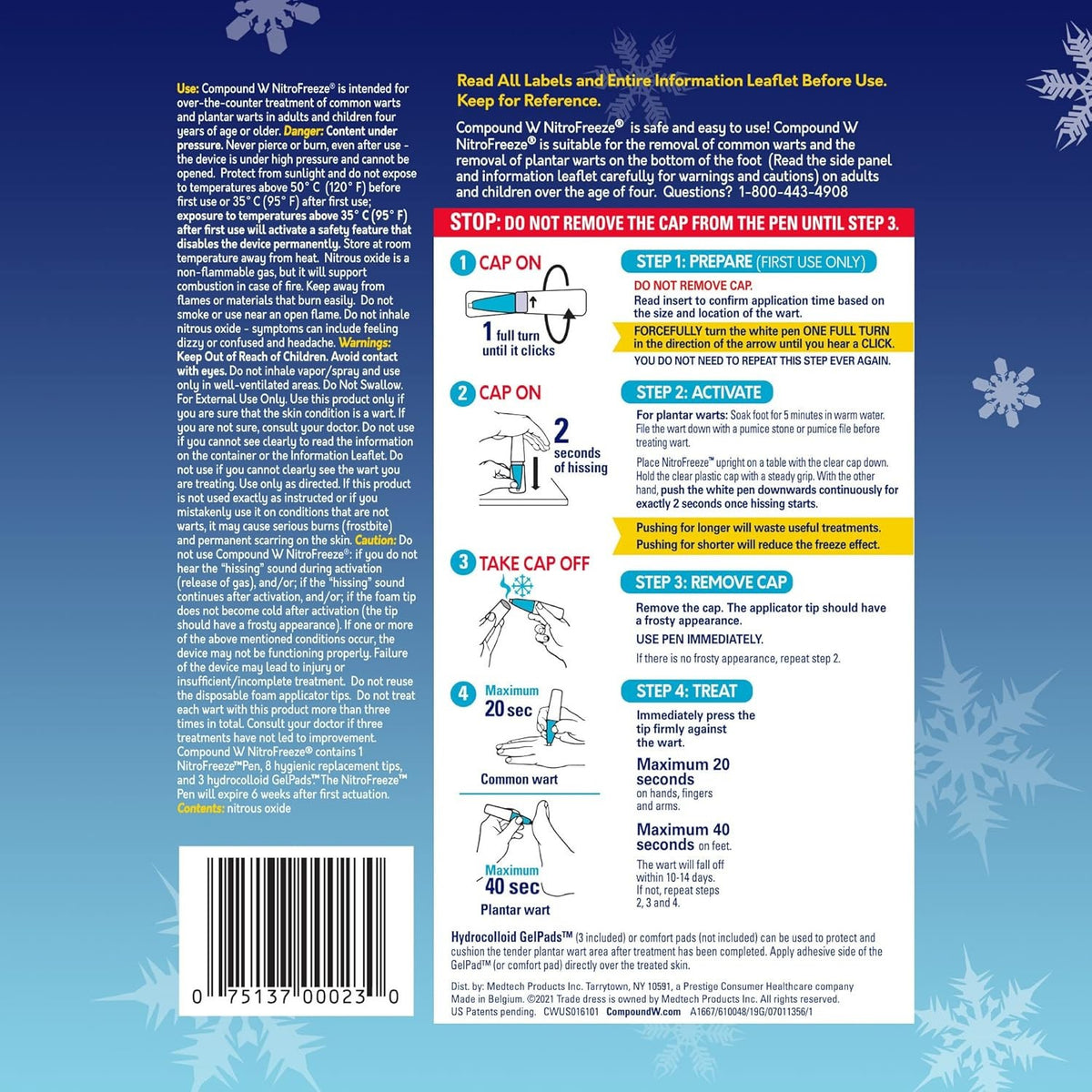 Wart Removal Freeze Treatment with GelPads - Maximum Strength, Waterproof