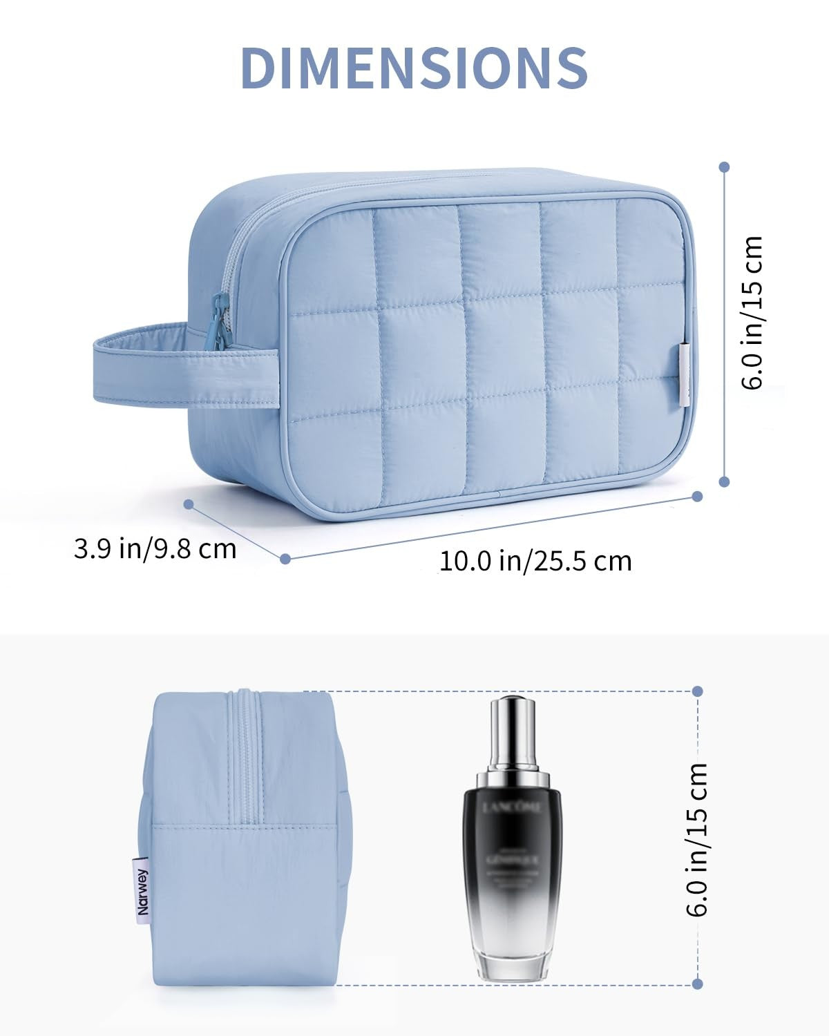 Travel Toiletry Bag for Women Large Capacity Puffy Cosmetic Organizer Blue