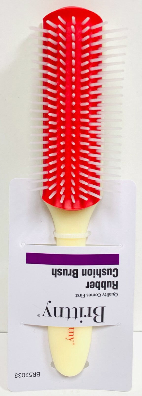 Rubber Cushion Brush for Hair Detangling and Styling - Professional Denman Style