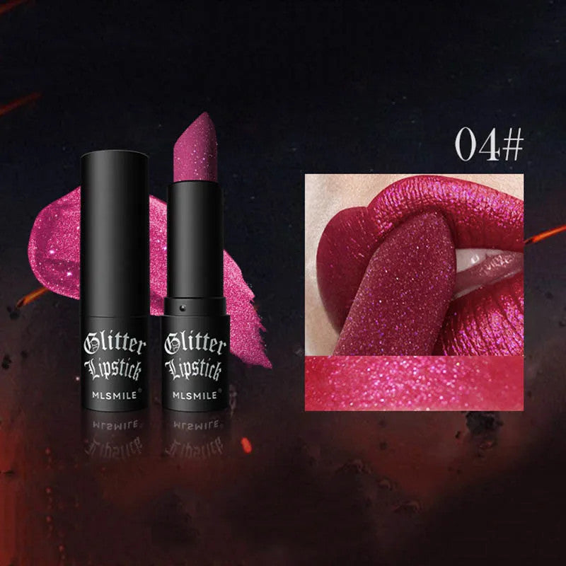 Waterproof Long-Lasting Diamond Pearlescent Lipstick - Metallic Lip Makeup
