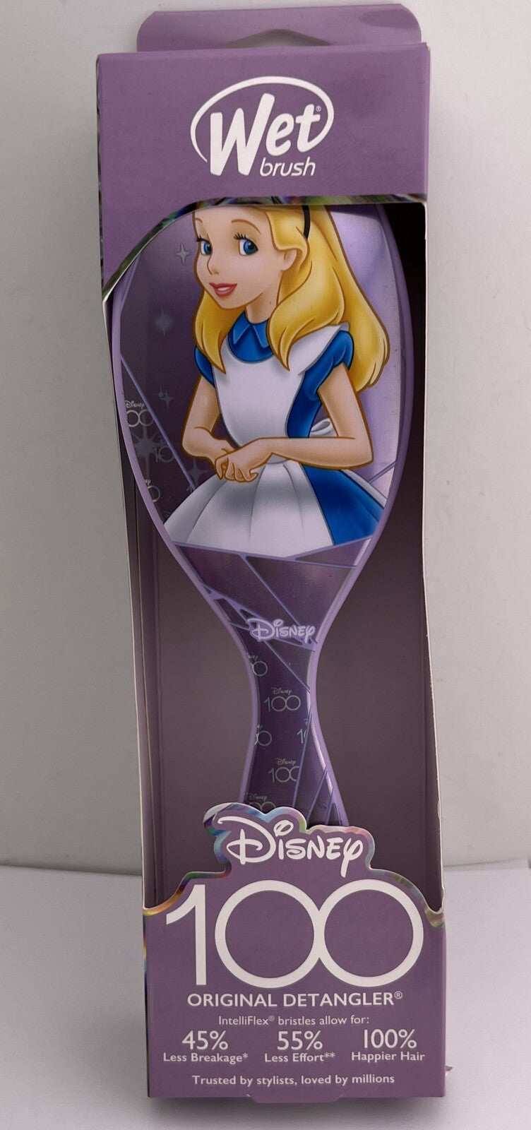 Wet Brush Detangler Hair Brush CHARACTERS Collection 9-Inch Oval Purple