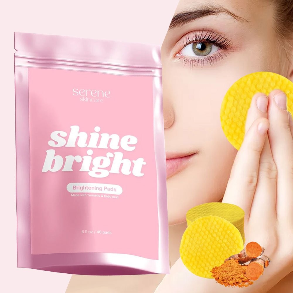 Turmeric Kojic Acid Cleansing Pads for Brightening & Exfoliating - Sensitive Skin Friendly