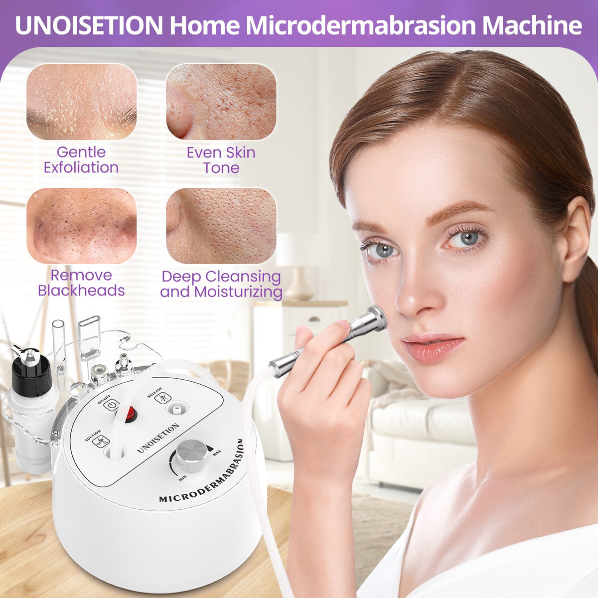 3-in-1 Mini Diamond Microdermabrasion Facial Peel Spray Machine for Home Use