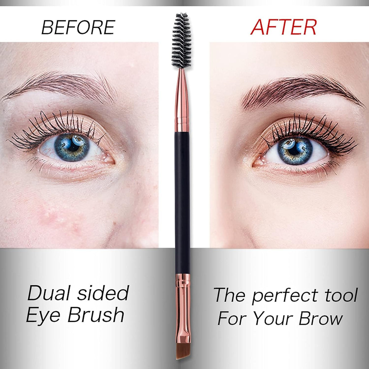 Eyebrow & Eyelash Comb Set - Professional Angle Brush & Spoolie Tool