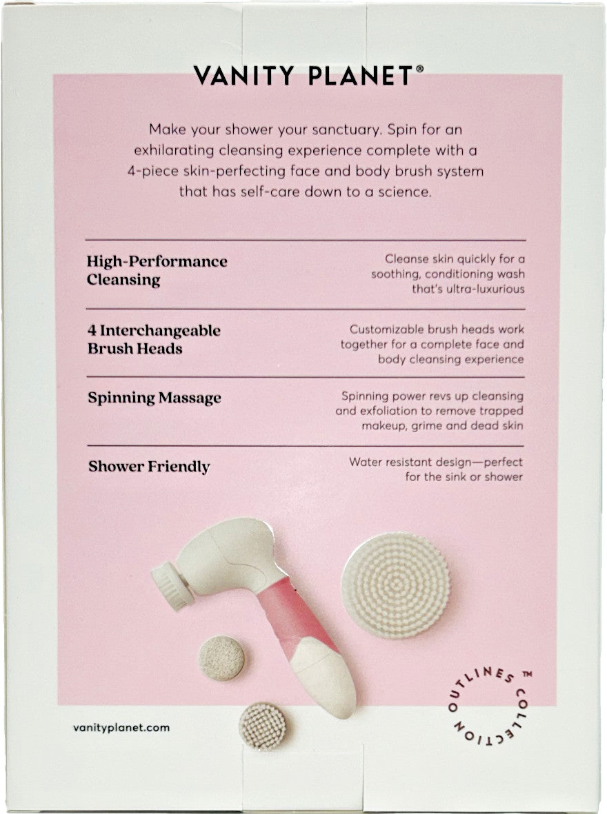 Facial & Body Cleansing System with Rotating Brush & Exfoliator