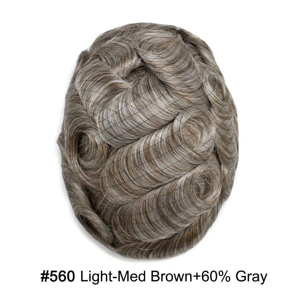 Ultra Thin Skin Hair Replacement System for Men - Natural Hairpiece, 6-10" Sizes & 68 Colors