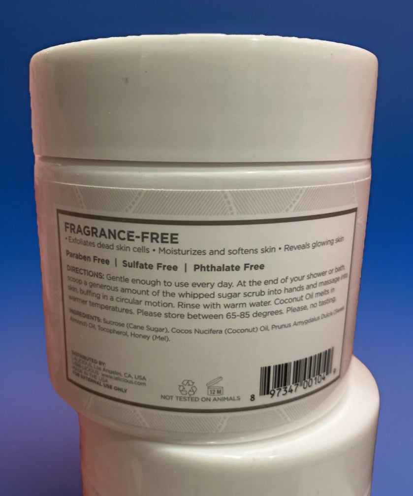 1ONE Lalicious Sugar Body Scrub Fragrance Free 16 oz 453 g Full Size