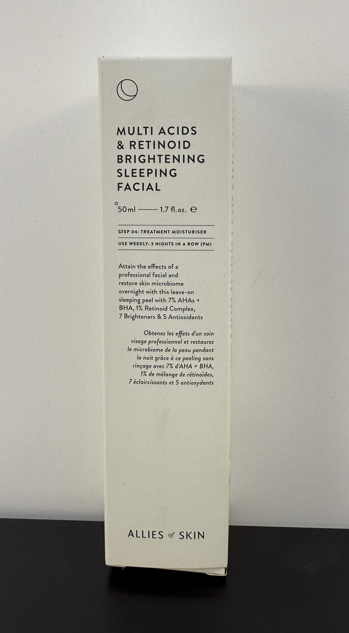 Allies of Skin Multi Acids & Retinoid Sleeping Facial 1.7 oz Brightening & Exfoliating Night Treatment