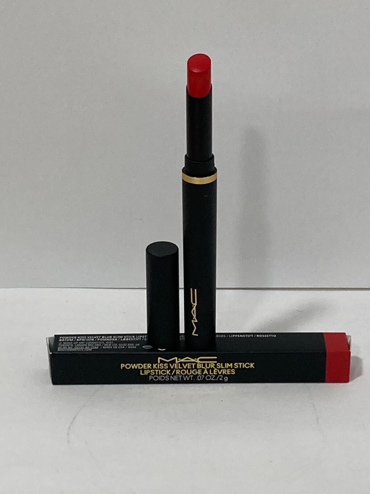 MAC Powder Kiss Velvet Blur Slim Stick Lipstick - 875 Devoted To Danger Full Size BNIB