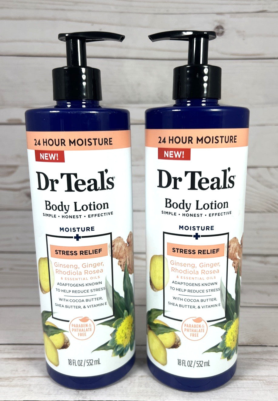 Dr Teal's Body Lotion Stress Release Ginseng Ginger Rhodiola Roses