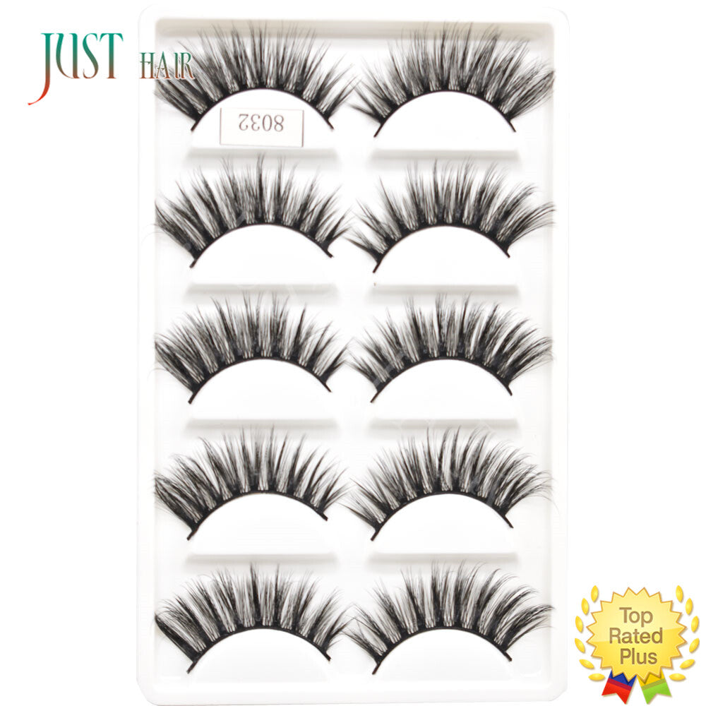 False Eyelash Extensions 3D Mink Fluffy Wispy Natural Look - 5 Pairs