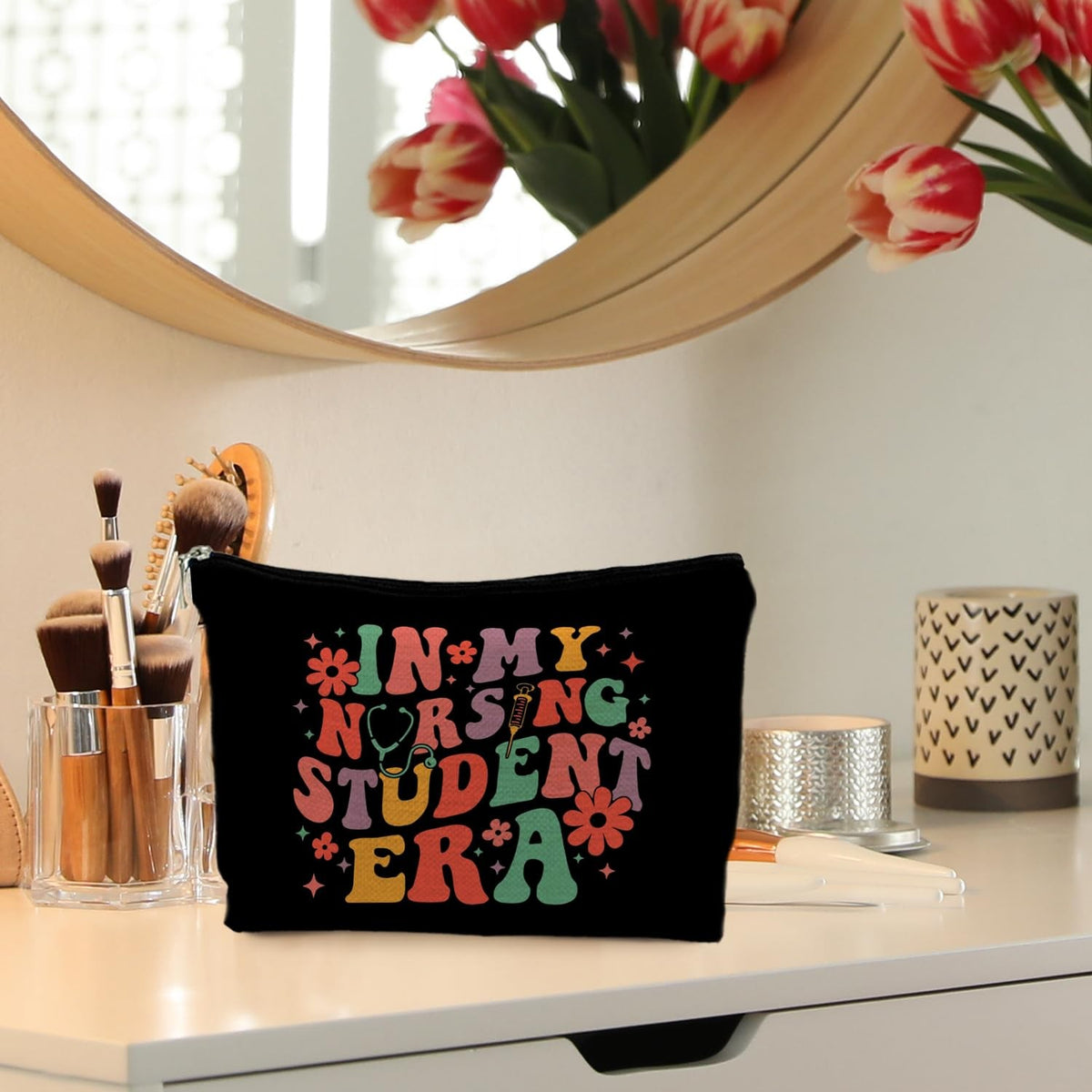 Nursing Student Cosmetic Bag - Makeup Organizer Pouch Gift for Nursing School
