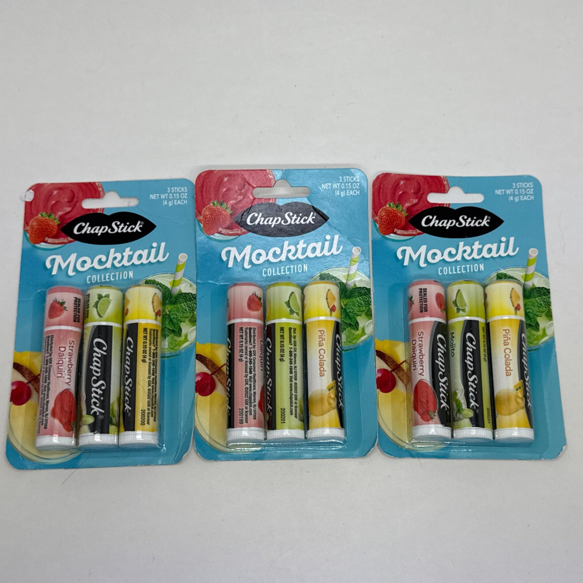 Chapstick Mocktail Collection 9-Pack Lip Balm Set - Strawberry Daiquiri, Mojito, Pina Colada