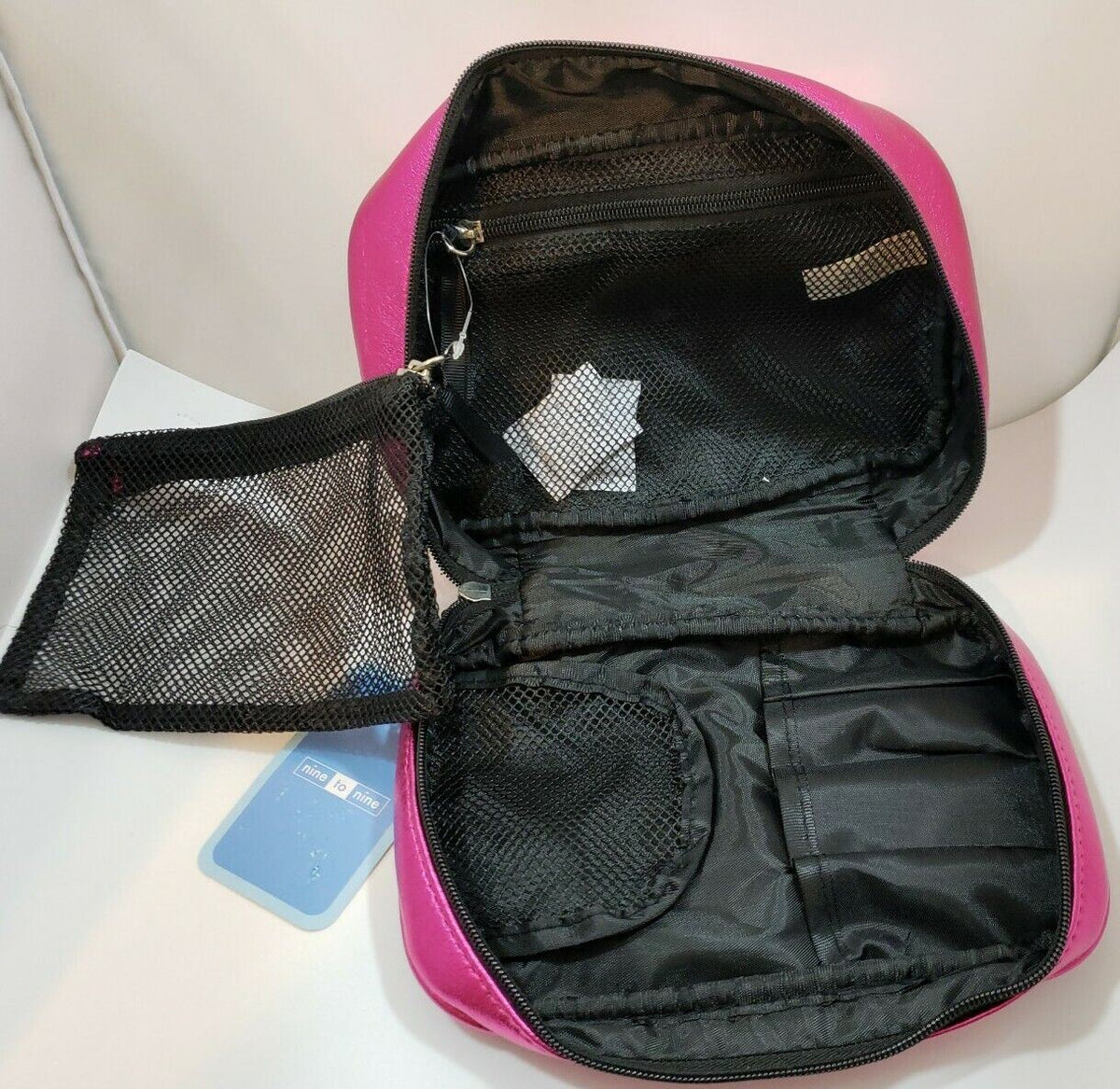 Women Makeup Bag Cosmetic Case Travel Organizer Metallic Pink