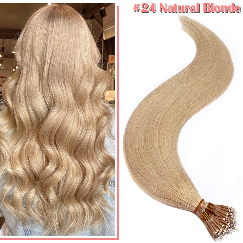 Nano Ring Hair Extensions Set - Real Remy Human Hair Full Head Thick 150g