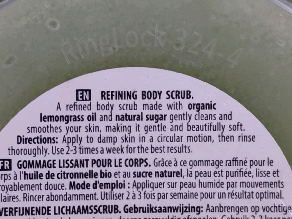 Organic Shop Body Scrub Lemongrass & Sugar 250ml 8.5oz Exp 04/2029
