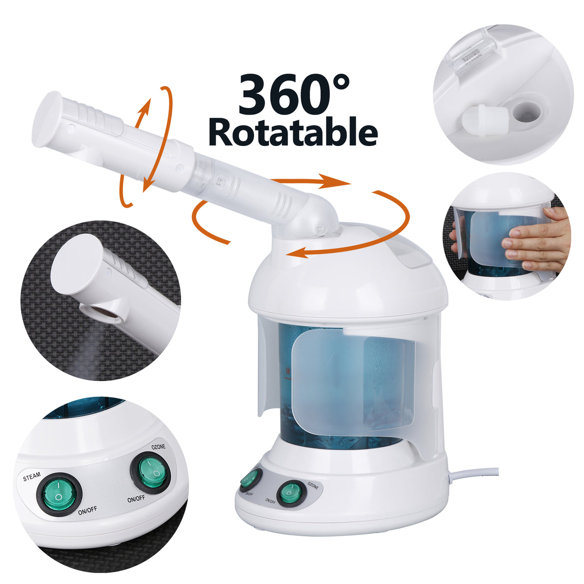 2-in-1 Hair & Facial Steamer with Bonnet Hood