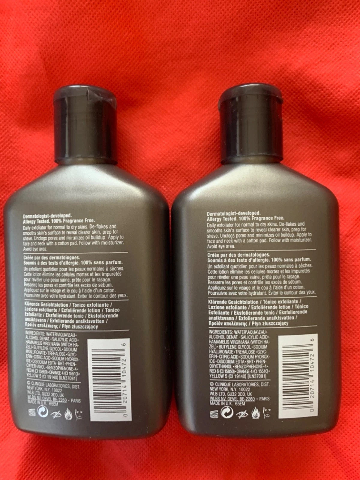 Lot of 2 Clinique For Men Exfoliating Tonic 6.7 Oz/200ml Each Full