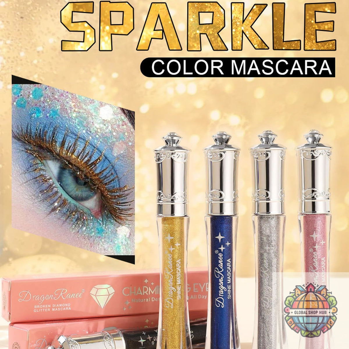 Colorful Glitter Mascara Set - Long, Voluminous, Sparkling Lash Colors