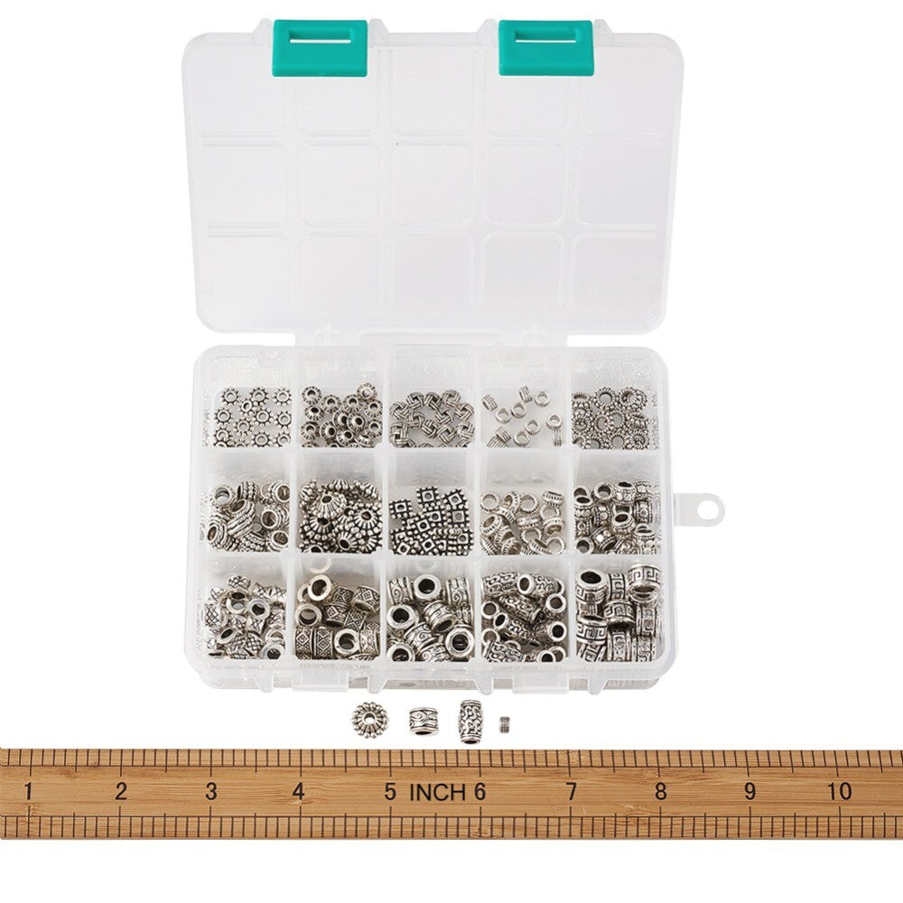 300 Piece Tibetan Style Alloy Dreadlock Beads Small and Medium