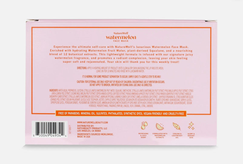 Watermelon & Squalane Hydrating Face Mask, 2 Pack