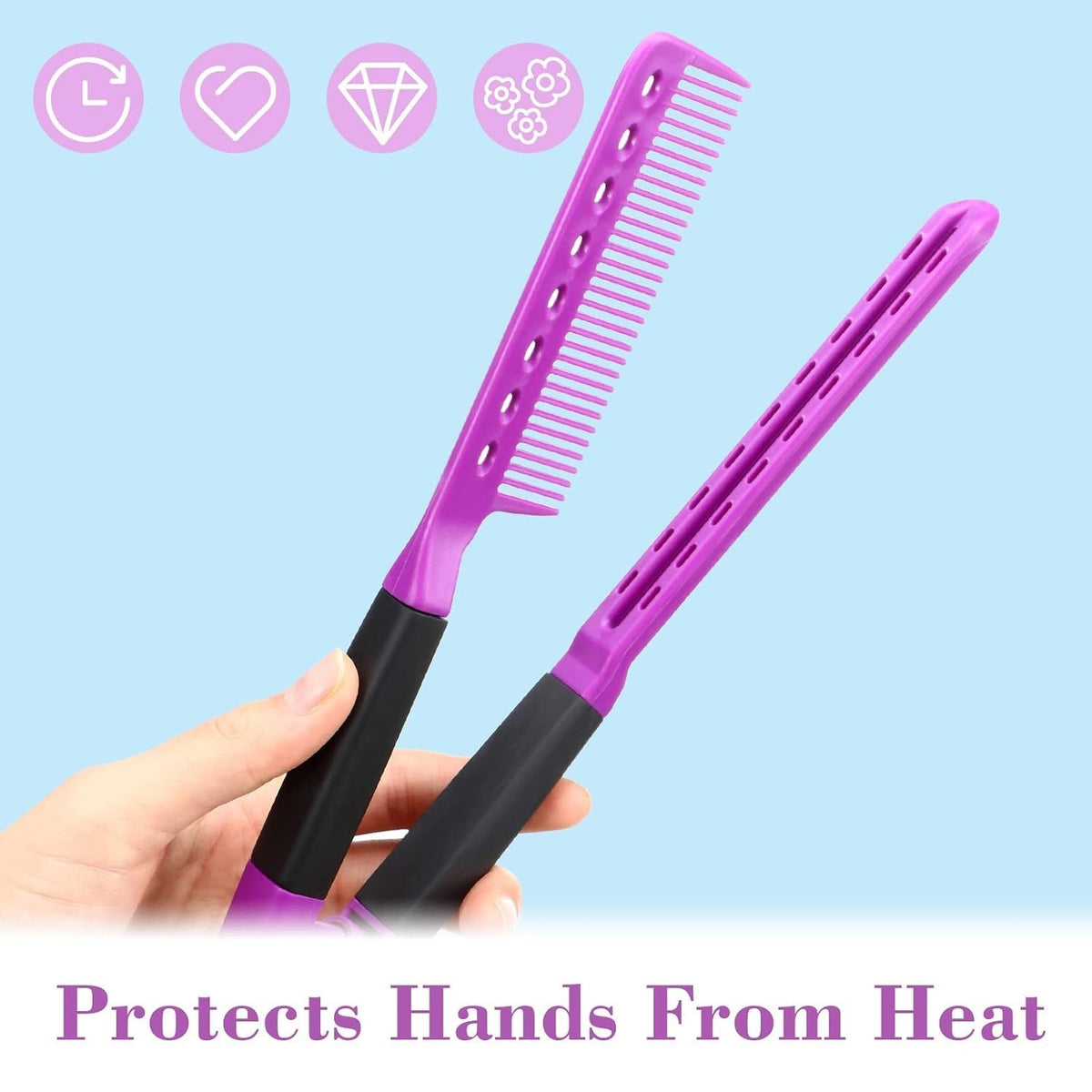 Double-Sided Hair Brush & Styling Comb Set for Effortless Straightening