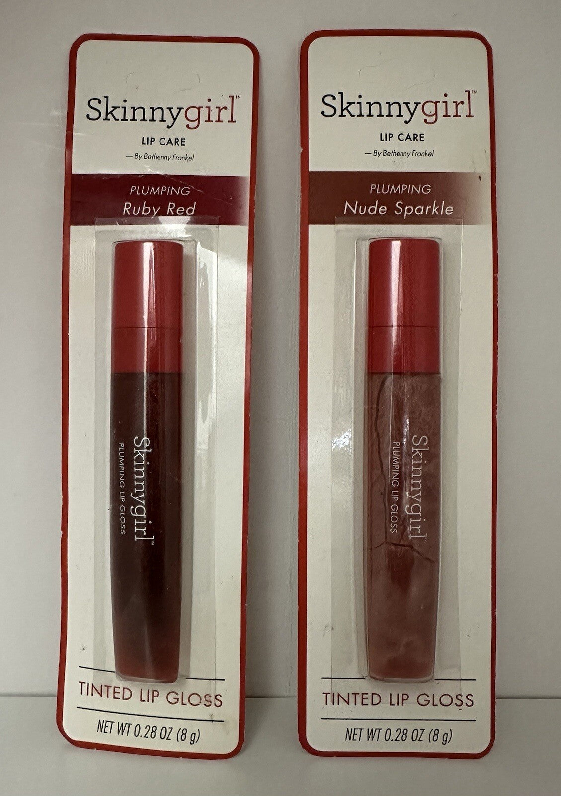 Lip Gloss with Plumping Effect - Pink Sorbet Tinted Lip Shine 0.28 oz - You Choose Shade