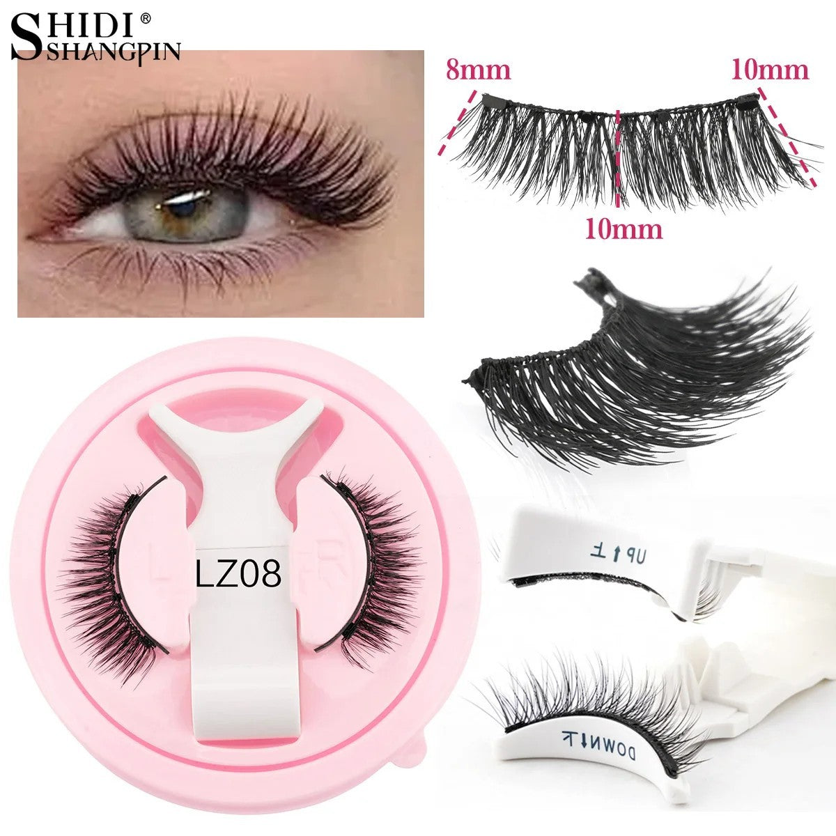 Magnetic False Eyelashes with Applicator Set – Reusable 3D Natural Look