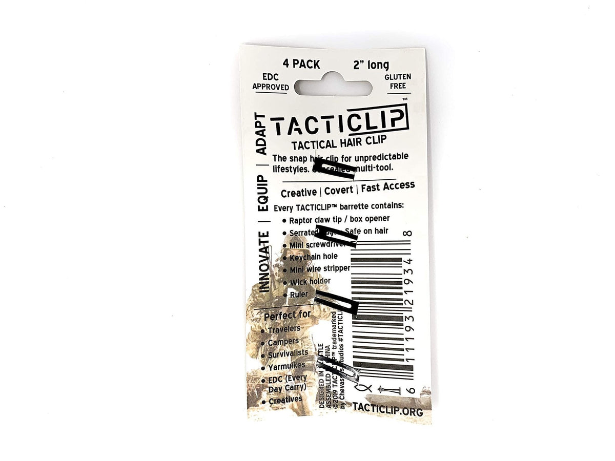 Tactical Hair Clips, 4 Pack - Black 1 Count (Pack of 4),