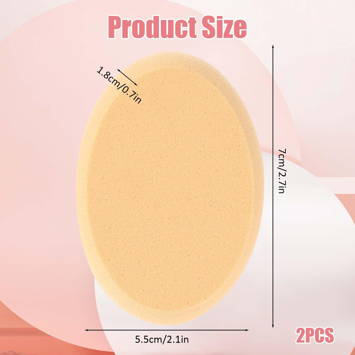 2 Pack Oval Makeup Sponge Set - Professional Foundation & Blush Applicators