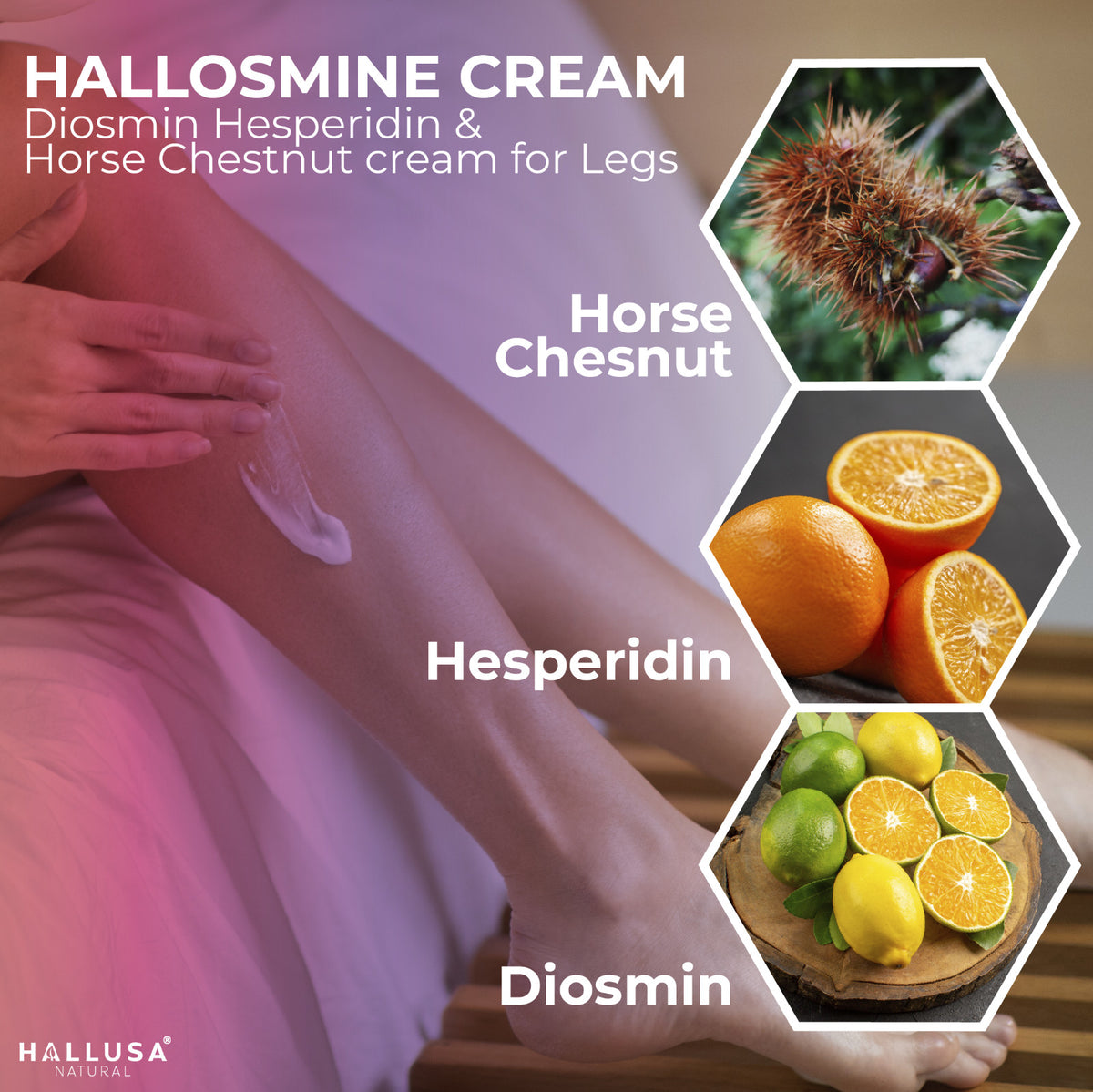 Varicose Veins Leg Cream with Diosmin & Horse Chestnut, 4oz