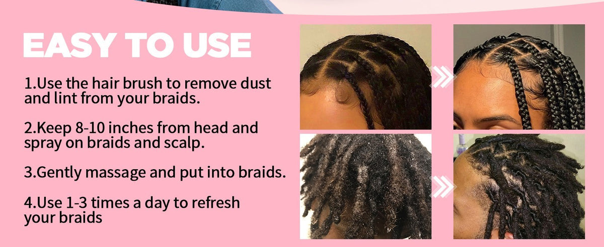 Hydrating Rose Water Braid Spray for Hair & Scalp Moisturizer - 6.8oz