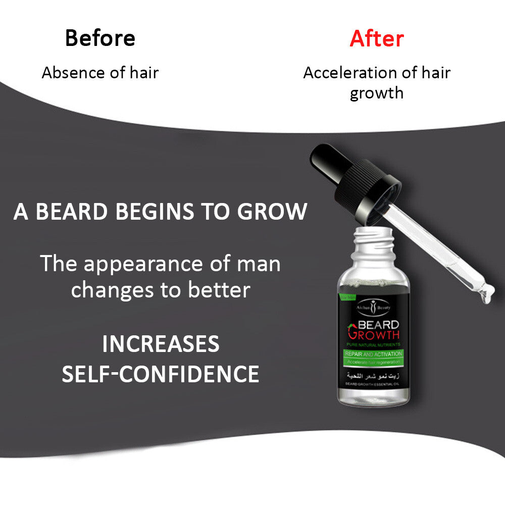 Natural Beard Growth Oil for Faster Facial Hair Growth Men’s Beard Serum