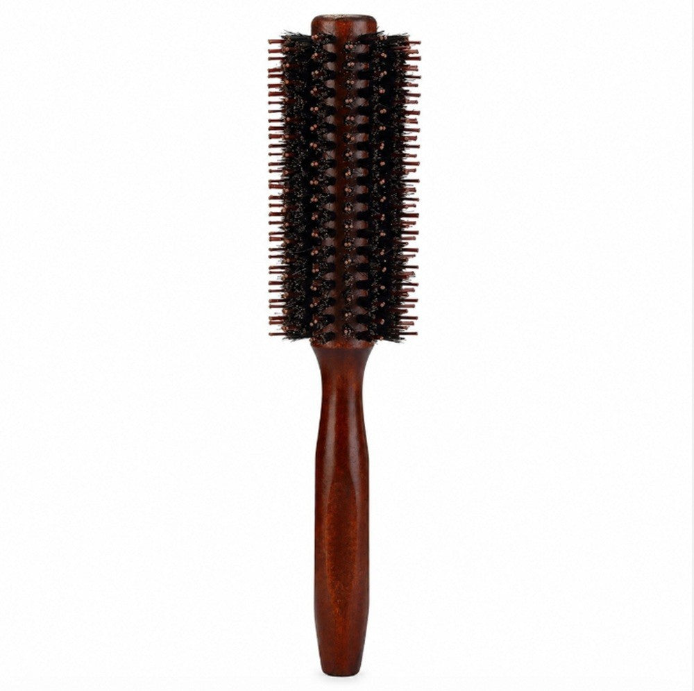 2.2-Inch Round Bristle Hair Brush with Wooden Handle for Blowouts & Styling