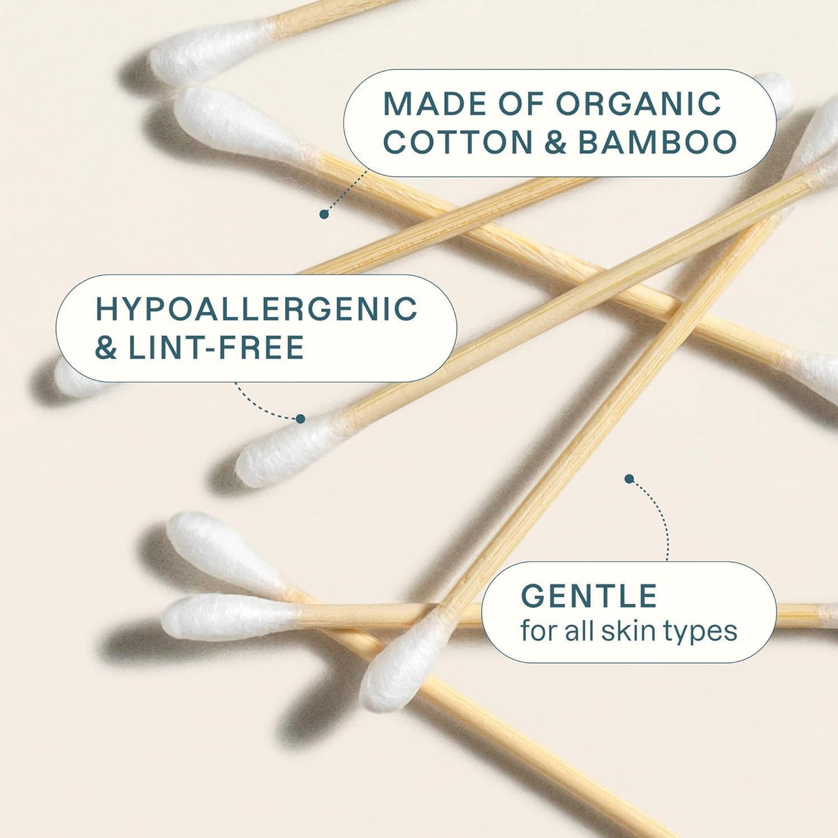 Eco-Friendly Cotton Swabs with Organic Bamboo Sticks - 300 Count