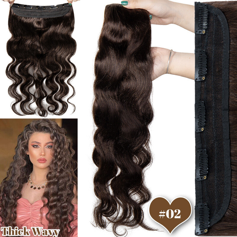 Clip-In Hair Extensions 100% Remy Human Hair Full Head Thick One Piece
