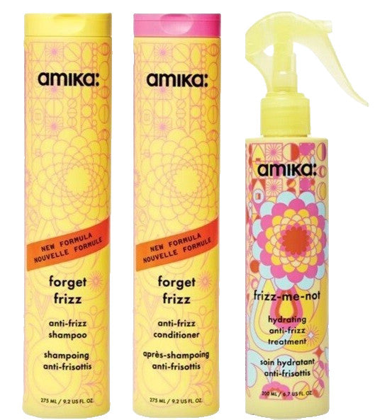 Anti-Frizz Hair Treatment Set with Shampoo, Conditioner & Spray - Hydrating & Humidity Shield