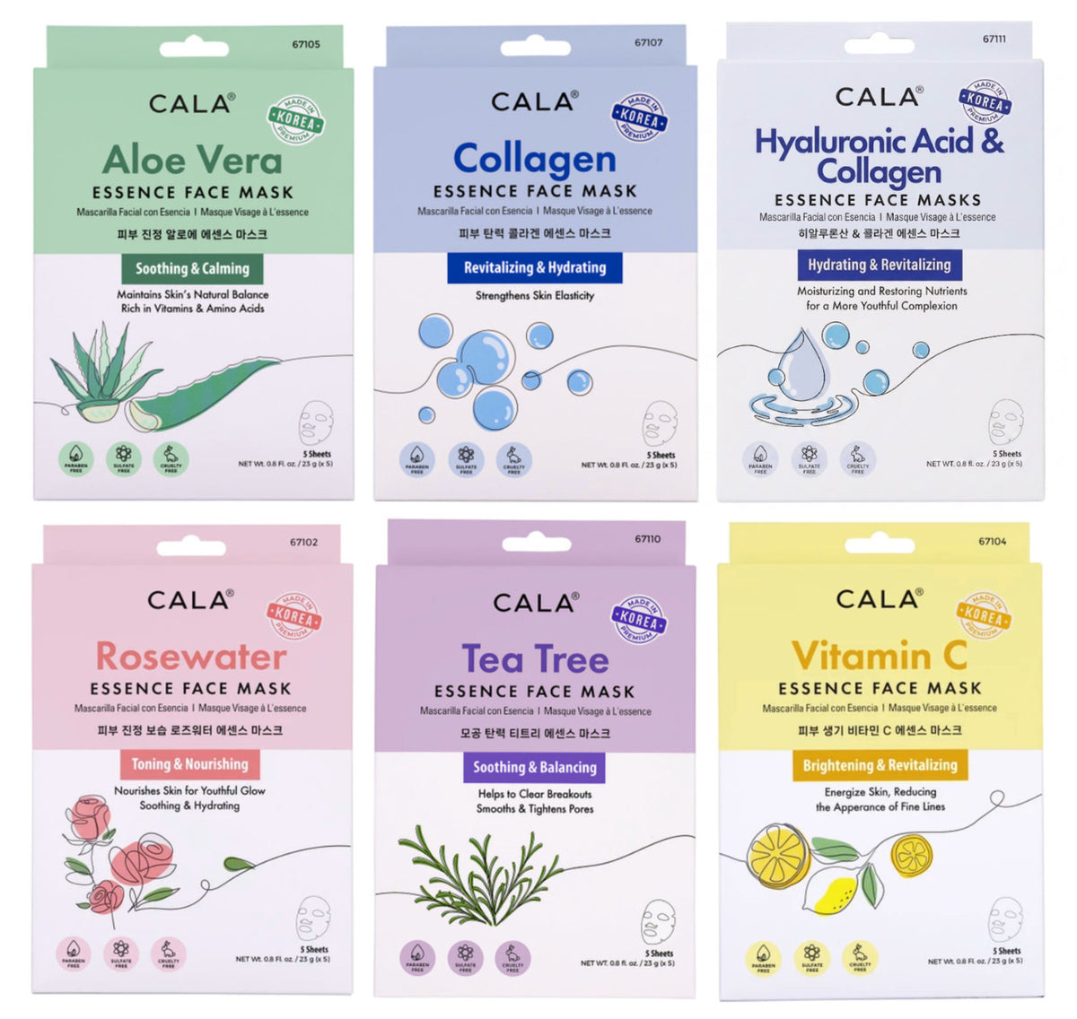 Face Mask Sheets 2 Pack, 10 Sheets Total - Hydrating & Soothing