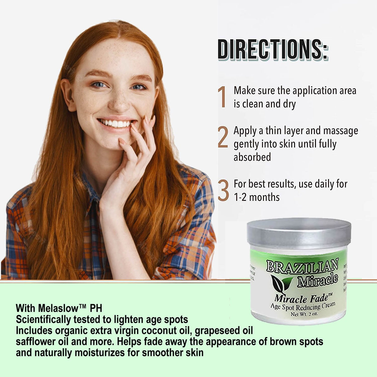 Natural Birthmark & Age Spot Lightening Cream - Botanical Formula, 1 Month Supply