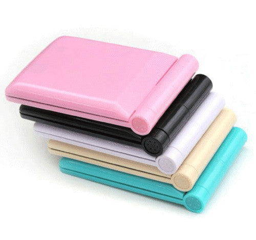 Compact Makeup Mirror with 8 LED Lights - Folding Pocket Cosmetic Mirror