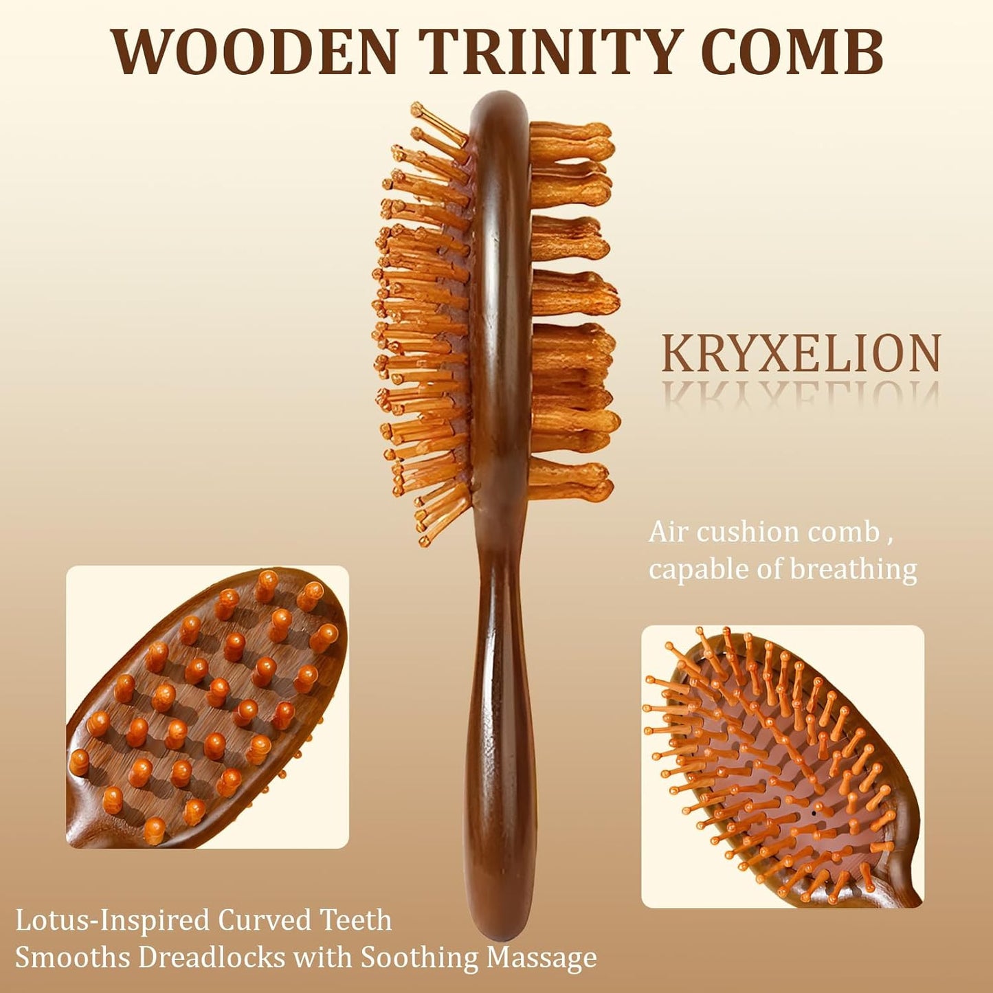 Sandalwood Dreadlock Brush & Wide Tooth Comb for Hair Styling - Unisex