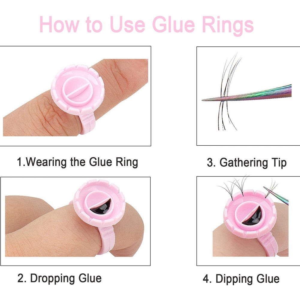 Disposable Eyelash Extension Glue Rings - 400PCS Lash Adhesive Holders for Professional & DIY Use