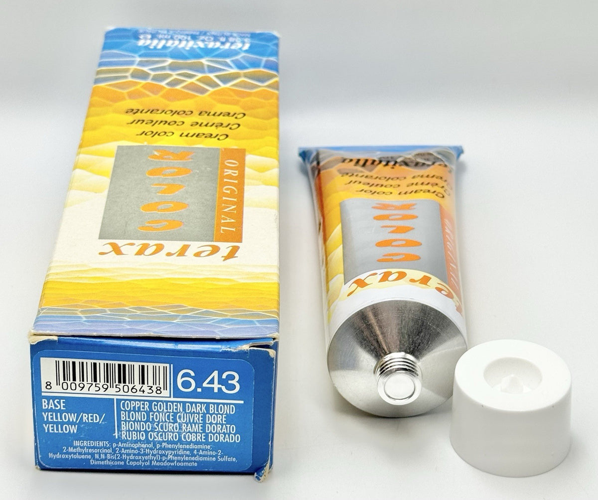 Terax Cream Hair Color 6.43 Copper Golden Dark Blond 3.38oz